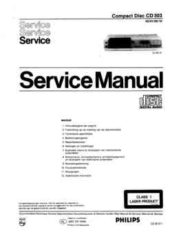 Philips cd-303 service manual PDF (Dutch)